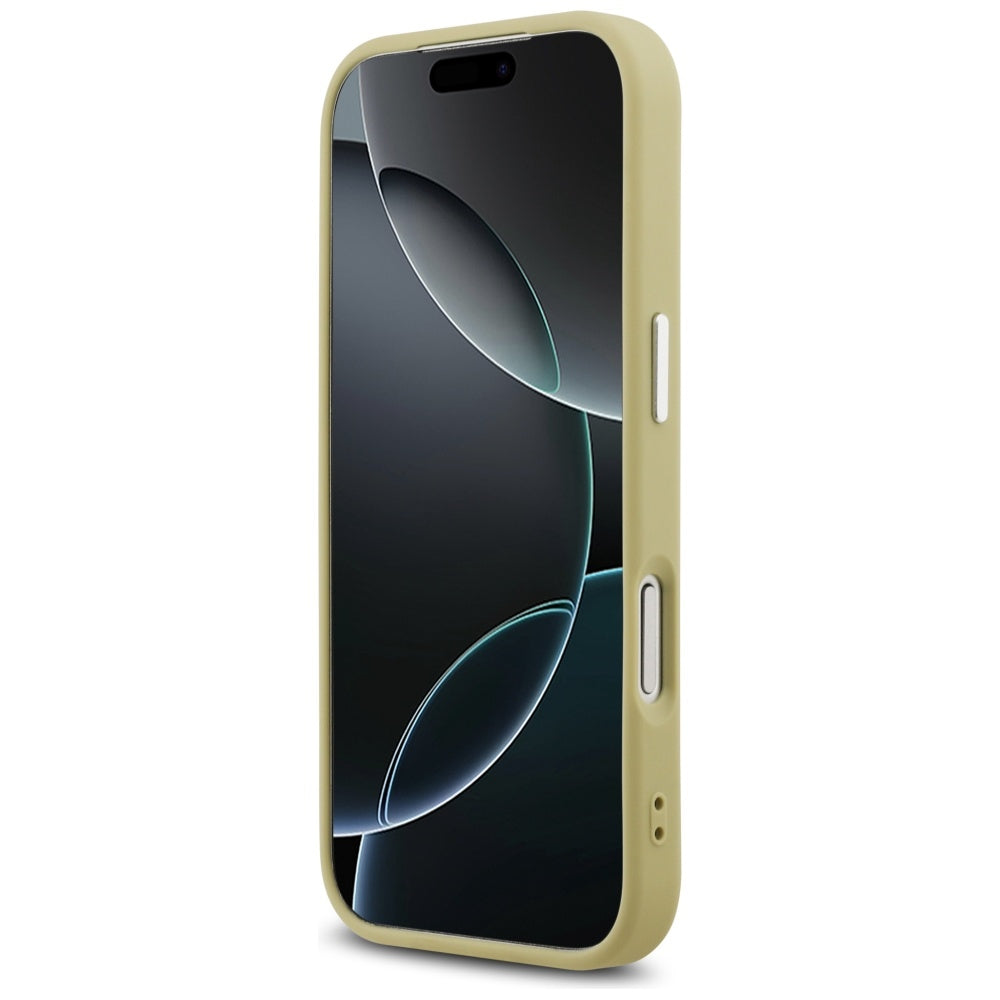MagSafe hoesje voor Apple iPhone 17 Pro, Guess, Glitter Triangle Logo, Goud