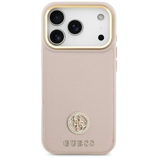 MagSafe hoesje voor Apple iPhone 17 Pro, Guess, Grained Strass Logo, Roze
