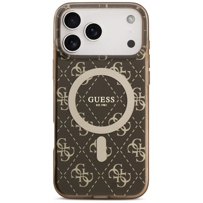 Étui MagSafe pour Apple iPhone 17 Pro, Guess, IML 4G Background, Marron