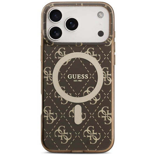 MagSafe hoesje voor Apple iPhone 17 Pro, Guess, IML 4G Achtergrond, Bruin