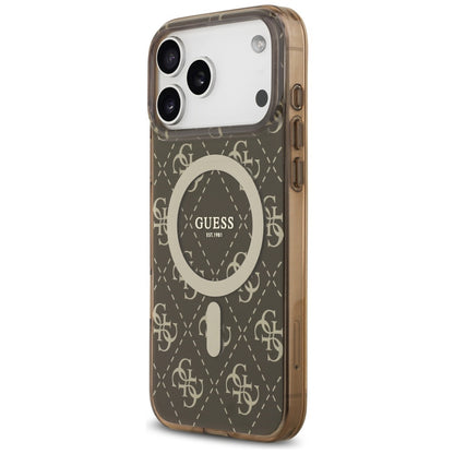 Étui MagSafe pour Apple iPhone 17 Pro, Guess, IML 4G Background, Marron