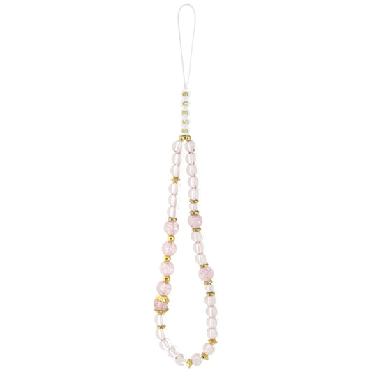 MagSafe hoesje voor Apple iPhone 17 Pro, Guess, IML Flowers met Parelband, Roze