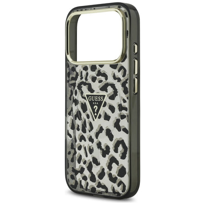 MagSafe Case for Apple iPhone 17 Pro, Guess, Leopard Glitter, Black