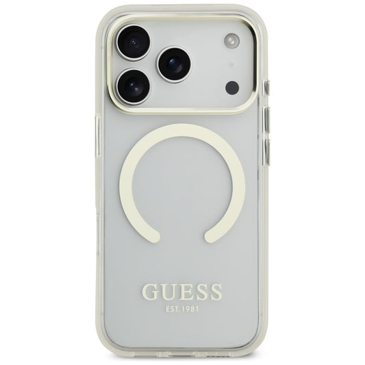MagSafe hoesje voor Apple iPhone 17 Pro, Guess, Metal Outline, Goud