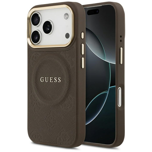 MagSafe hoesje voor Apple iPhone 17 Pro, Guess, Peony Hot Stamp, Bruin