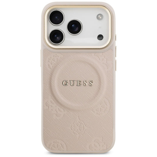 MagSafe Hülle für Apple iPhone 17 Pro, Guess, Peony Hot Stamp, Rosa