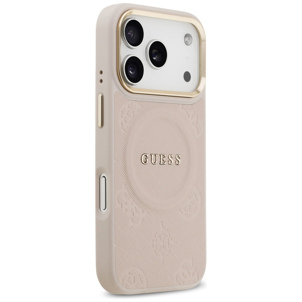 MagSafe Hülle für Apple iPhone 17 Pro, Guess, Peony Hot Stamp, Rosa