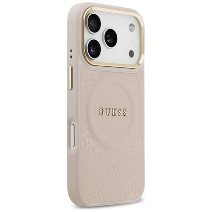 MagSafe Hülle für Apple iPhone 17 Pro, Guess, Peony Hot Stamp, Rosa