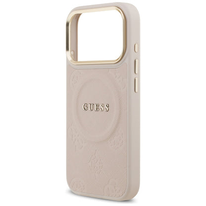 MagSafe Hülle für Apple iPhone 17 Pro, Guess, Peony Hot Stamp, Rosa