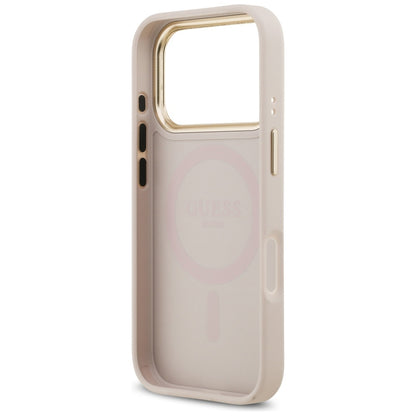 MagSafe Hülle für Apple iPhone 17 Pro, Guess, Peony Hot Stamp, Rosa