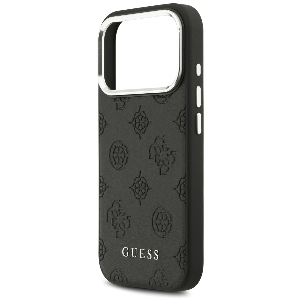 MagSafe Case for Apple iPhone 17 Pro, Guess, Peony Hot Stamp Script, Black