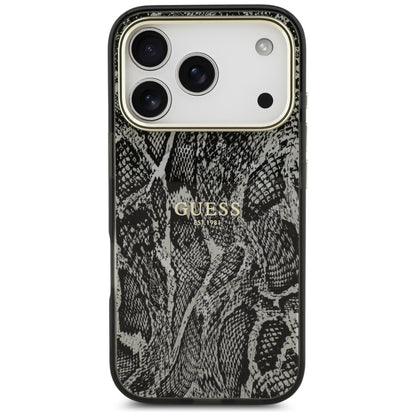 Étui MagSafe pour Apple iPhone 17 Pro, Guess, Motif Python, Noir