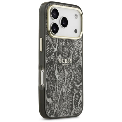 Étui MagSafe pour Apple iPhone 17 Pro, Guess, Motif Python, Noir