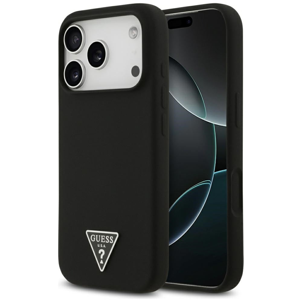 Étui MagSafe pour Apple iPhone 17 Pro, Guess, Logo Triangle, Noir
