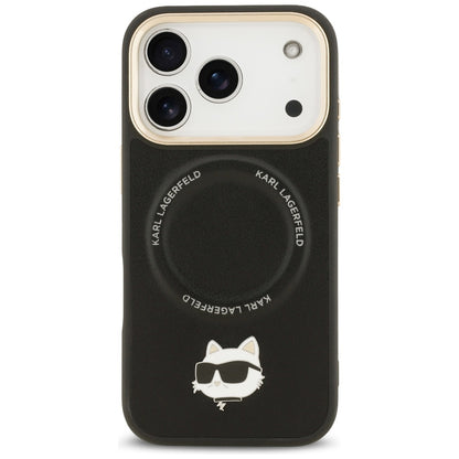 MagSafe hoes voor Apple iPhone 17 Pro, Karl Lagerfeld, Big Strap Choupette Metal Logo, Zwart