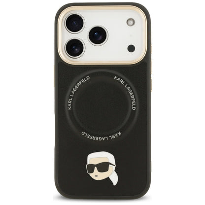 MagSafe hoes voor Apple iPhone 17 Pro, Karl Lagerfeld, Big Strap Karl Metal Logo, Zwart
