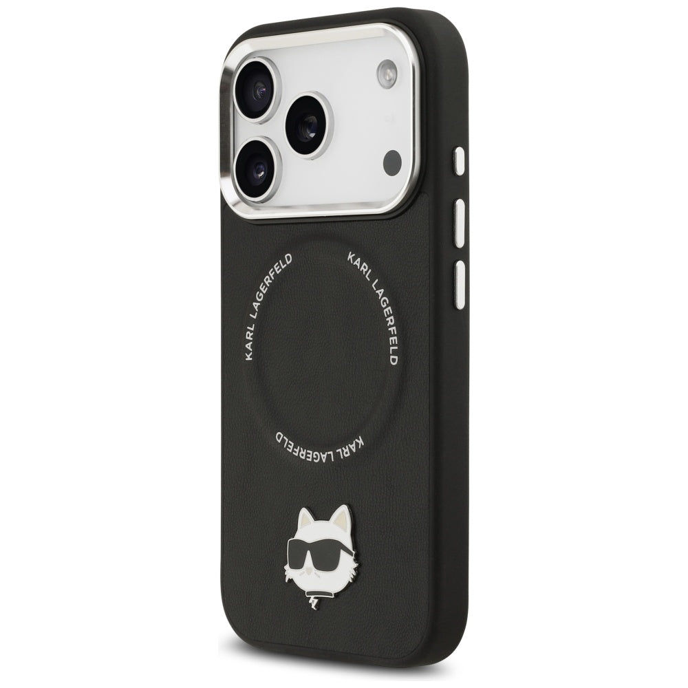 MagSafe hoes voor Apple iPhone 17 Pro, Karl Lagerfeld, Choupette Pin, Zwart