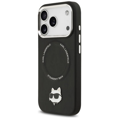 MagSafe hoes voor Apple iPhone 17 Pro, Karl Lagerfeld, Choupette Pin, Zwart