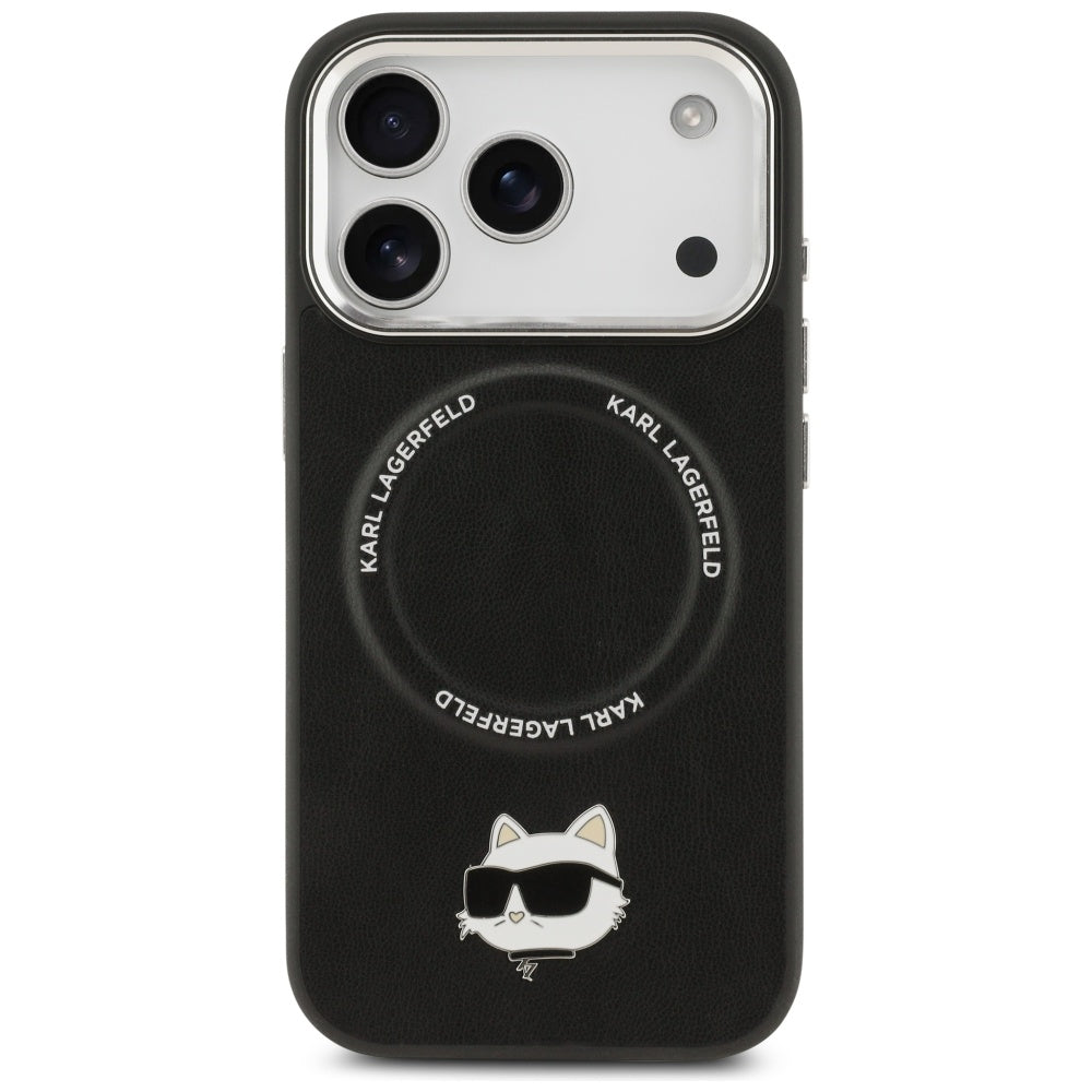 MagSafe hoes voor Apple iPhone 17 Pro, Karl Lagerfeld, Choupette Pin, Zwart