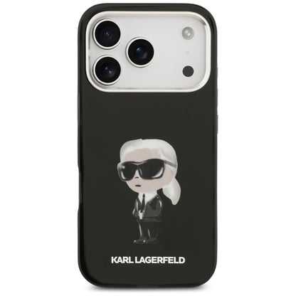 MagSafe Hülle für Apple iPhone 17 Pro, Karl Lagerfeld, IML Aquarelle Karl Ikonik, Schwarz