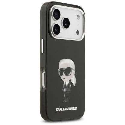 MagSafe Hülle für Apple iPhone 17 Pro, Karl Lagerfeld, IML Aquarelle Karl Ikonik, Schwarz