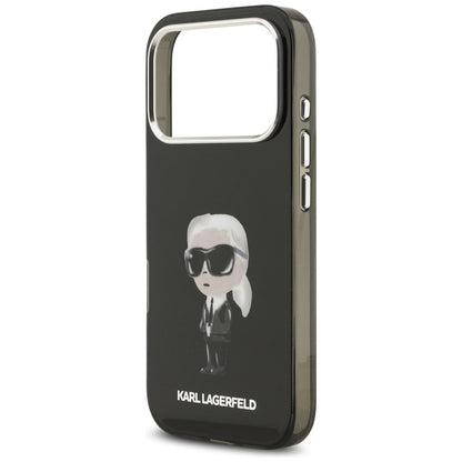 MagSafe Hülle für Apple iPhone 17 Pro, Karl Lagerfeld, IML Aquarelle Karl Ikonik, Schwarz