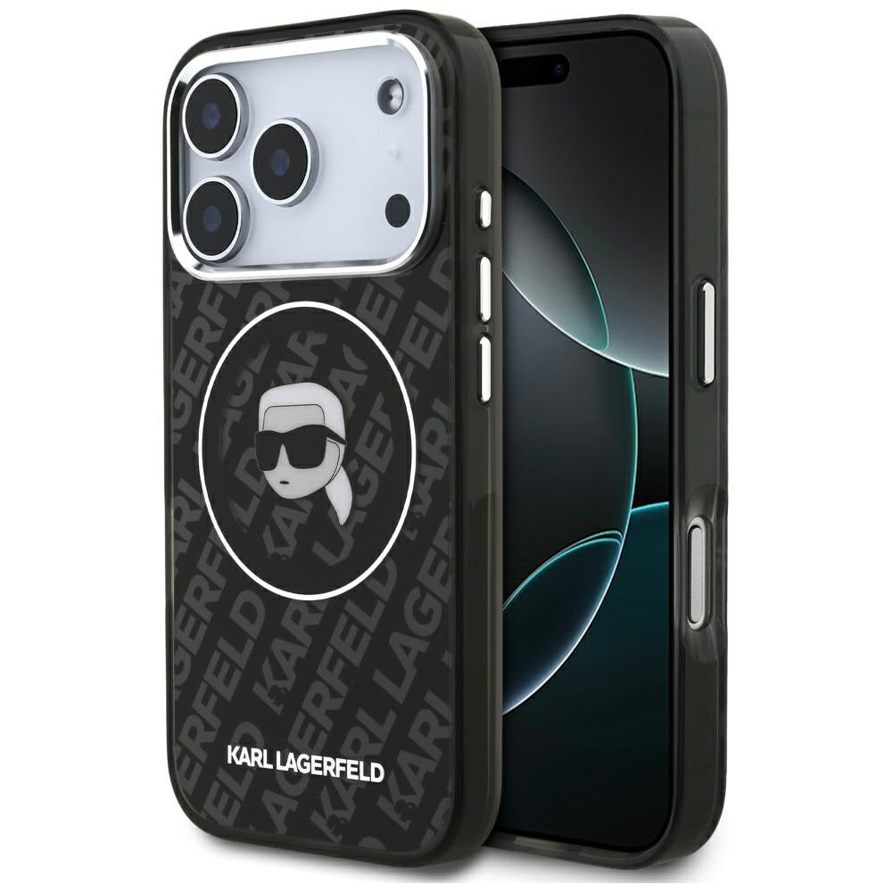 MagSafe hoes voor Apple iPhone 17 Pro, Karl Lagerfeld, IML Karl's Head, Zwart