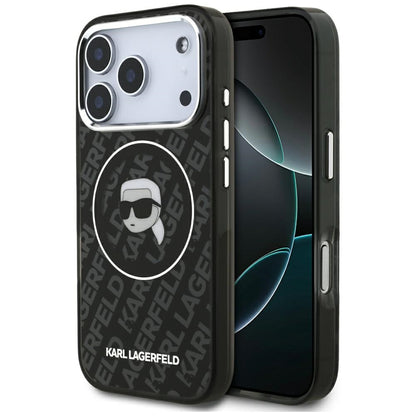 MagSafe hoes voor Apple iPhone 17 Pro, Karl Lagerfeld, IML Karl's Head, Zwart