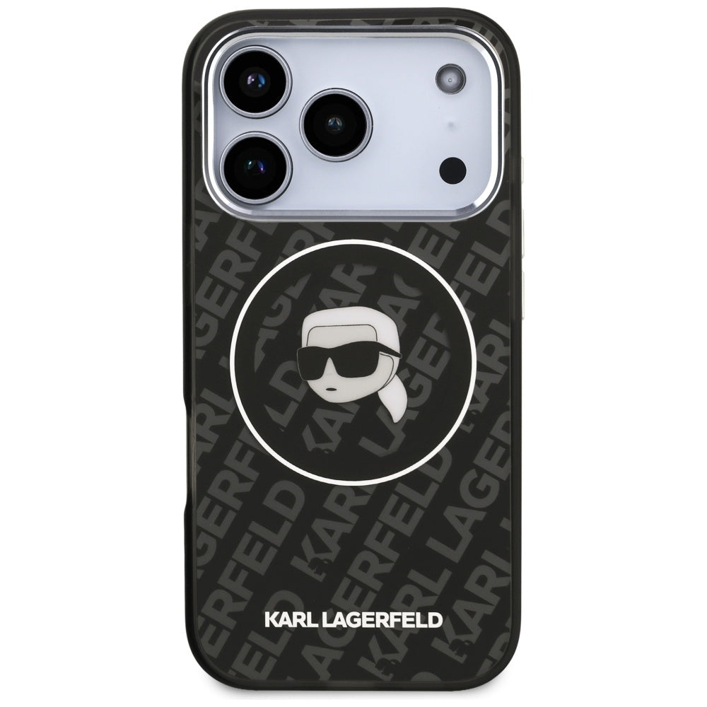 MagSafe hoes voor Apple iPhone 17 Pro, Karl Lagerfeld, IML Karl's Head, Zwart