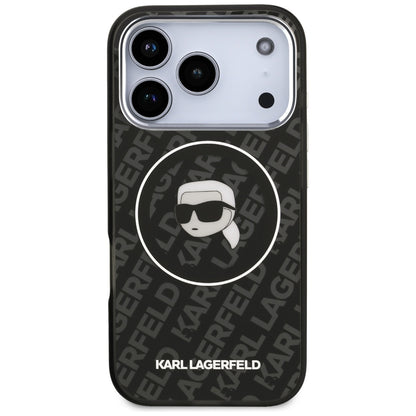 MagSafe hoes voor Apple iPhone 17 Pro, Karl Lagerfeld, IML Karl's Head, Zwart
