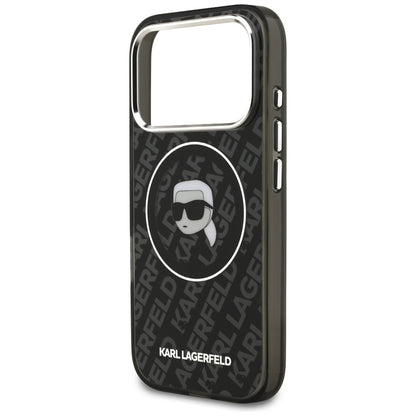 MagSafe hoes voor Apple iPhone 17 Pro, Karl Lagerfeld, IML Karl's Head, Zwart