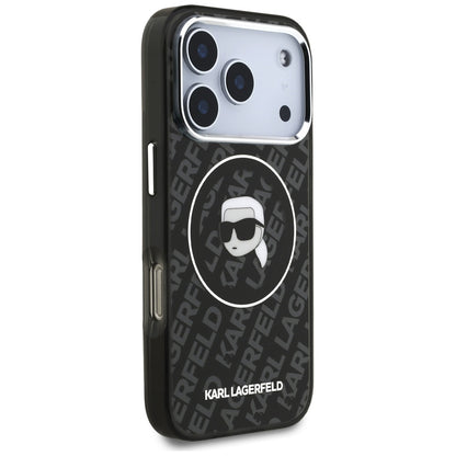 MagSafe hoes voor Apple iPhone 17 Pro, Karl Lagerfeld, IML Karl's Head, Zwart
