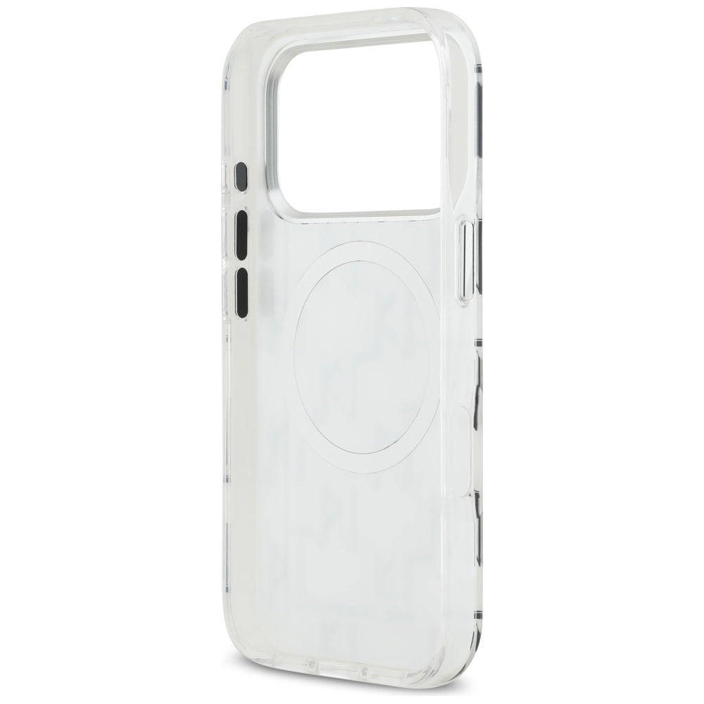 Étui MagSafe pour Apple iPhone 17 Pro, Karl Lagerfeld, IML KL Monogram, Blanc