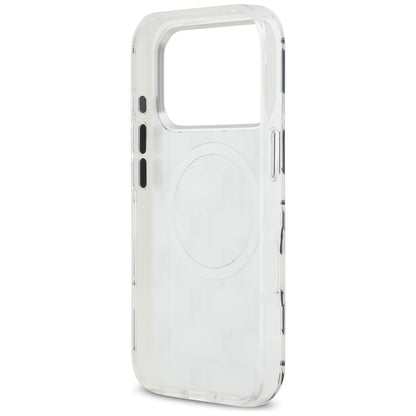 Étui MagSafe pour Apple iPhone 17 Pro, Karl Lagerfeld, IML KL Monogram, Blanc