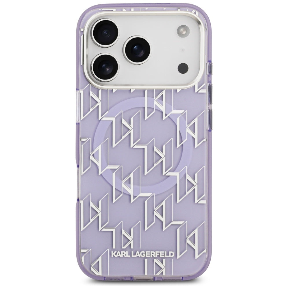 MagSafe hoesje voor Apple iPhone 17 Pro, Karl Lagerfeld, IML KL Monogram, Paars