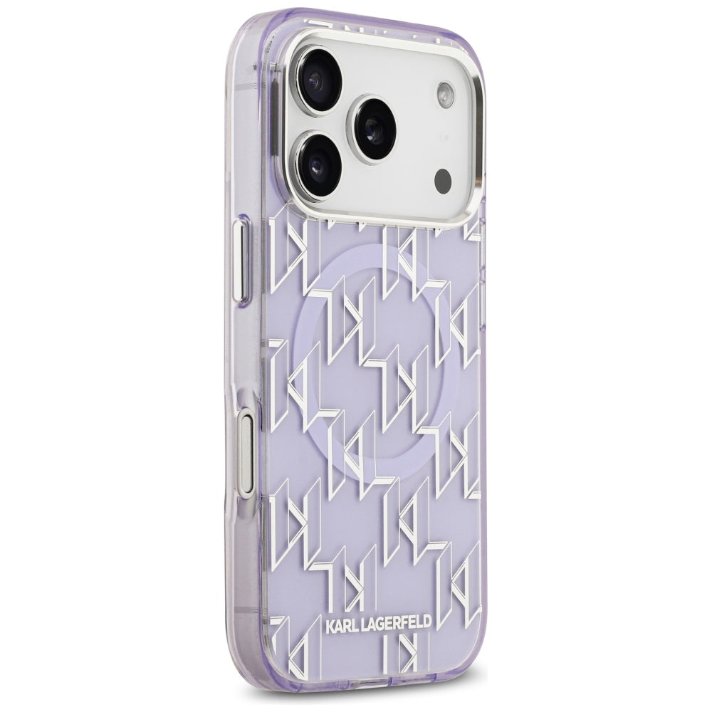 MagSafe hoesje voor Apple iPhone 17 Pro, Karl Lagerfeld, IML KL Monogram, Paars