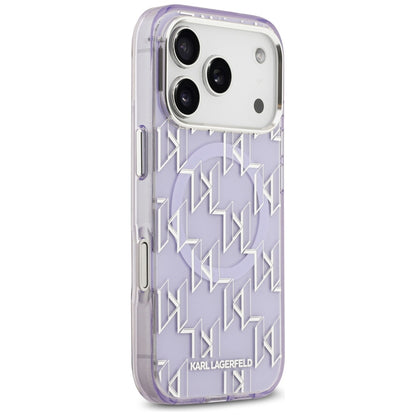MagSafe hoesje voor Apple iPhone 17 Pro, Karl Lagerfeld, IML KL Monogram, Paars