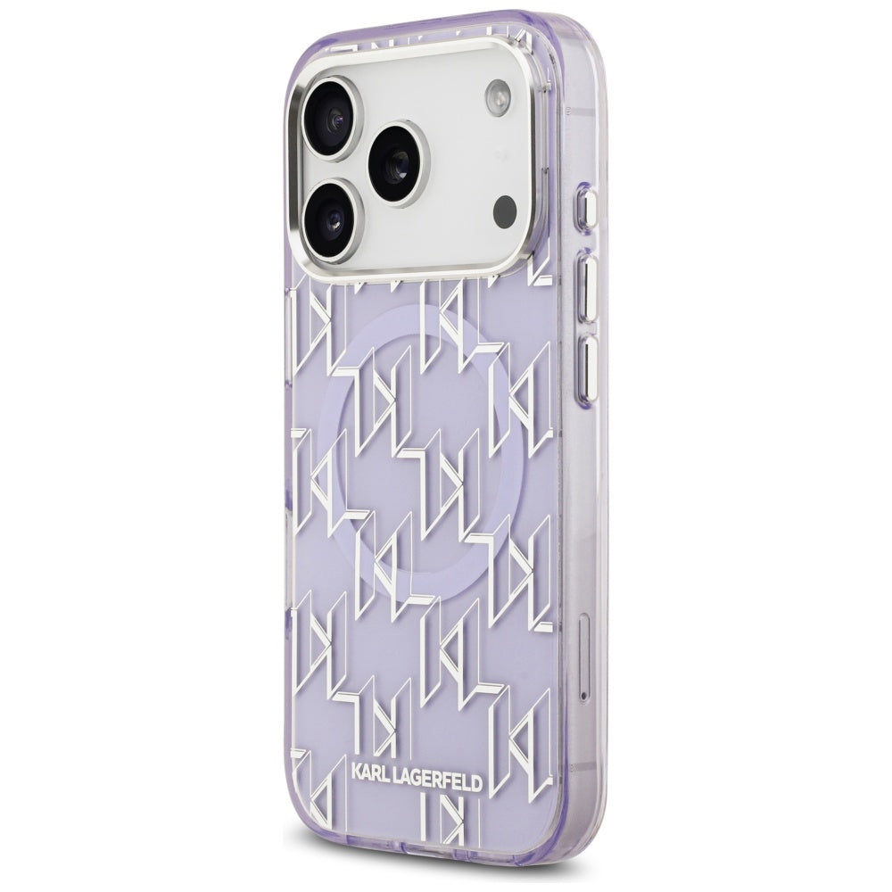MagSafe hoesje voor Apple iPhone 17 Pro, Karl Lagerfeld, IML KL Monogram, Paars