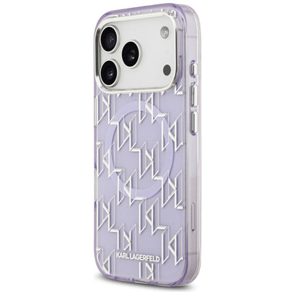 MagSafe hoesje voor Apple iPhone 17 Pro, Karl Lagerfeld, IML KL Monogram, Paars
