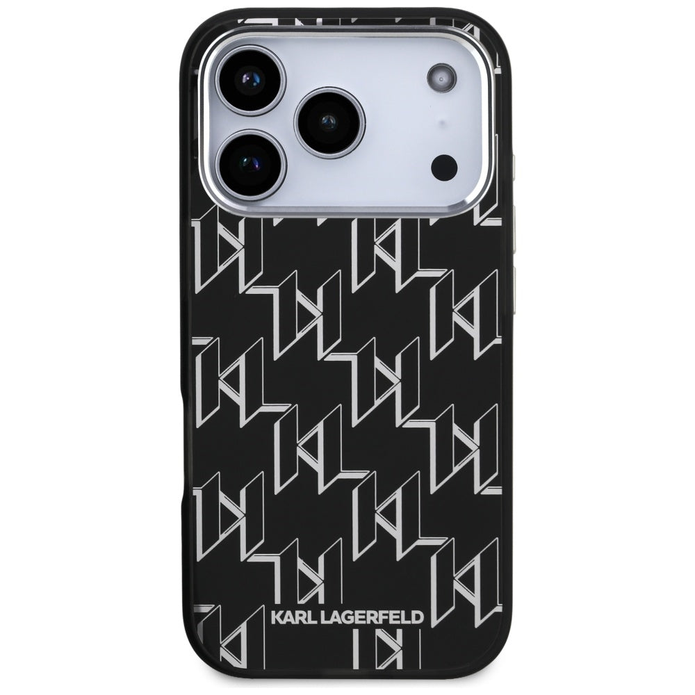 MagSafe hoesje voor Apple iPhone 17 Pro, Karl Lagerfeld, IML KL Monogram, Zwart
