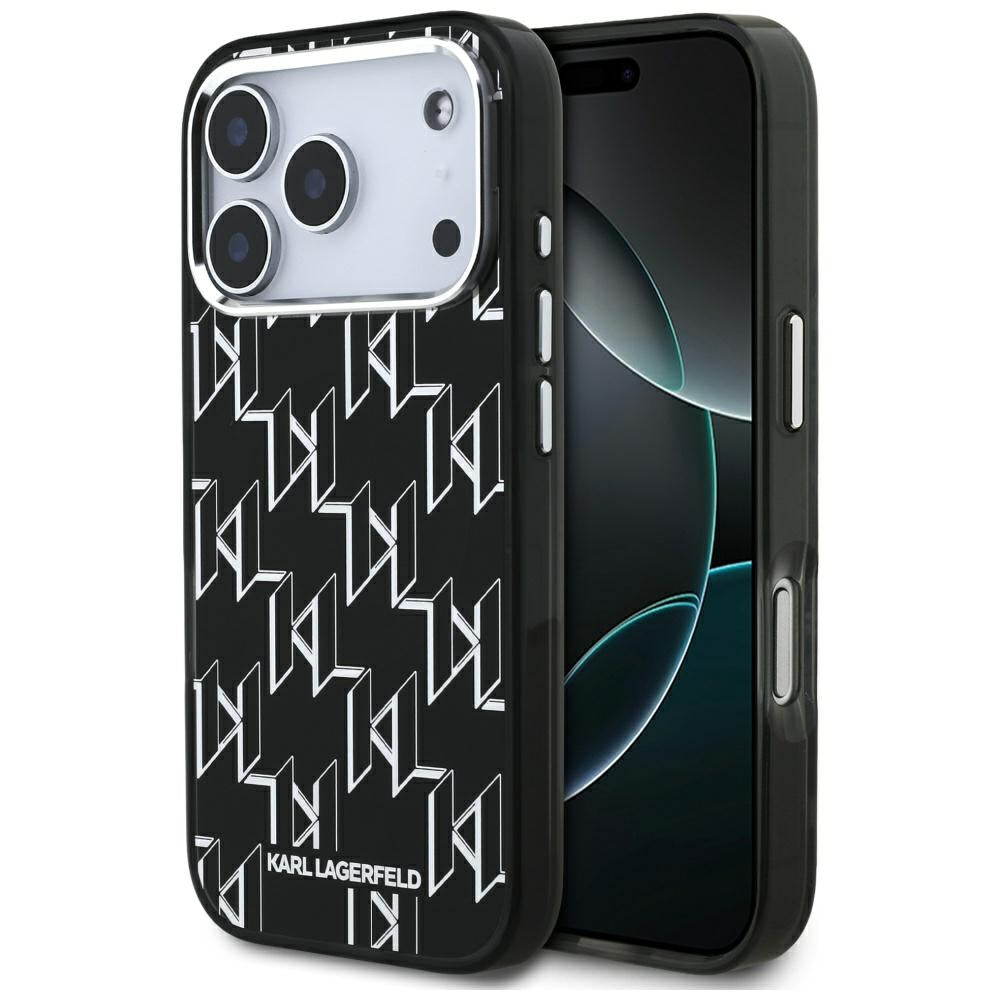 MagSafe hoesje voor Apple iPhone 17 Pro, Karl Lagerfeld, IML KL Monogram, Zwart