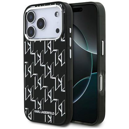 MagSafe hoesje voor Apple iPhone 17 Pro, Karl Lagerfeld, IML KL Monogram, Zwart