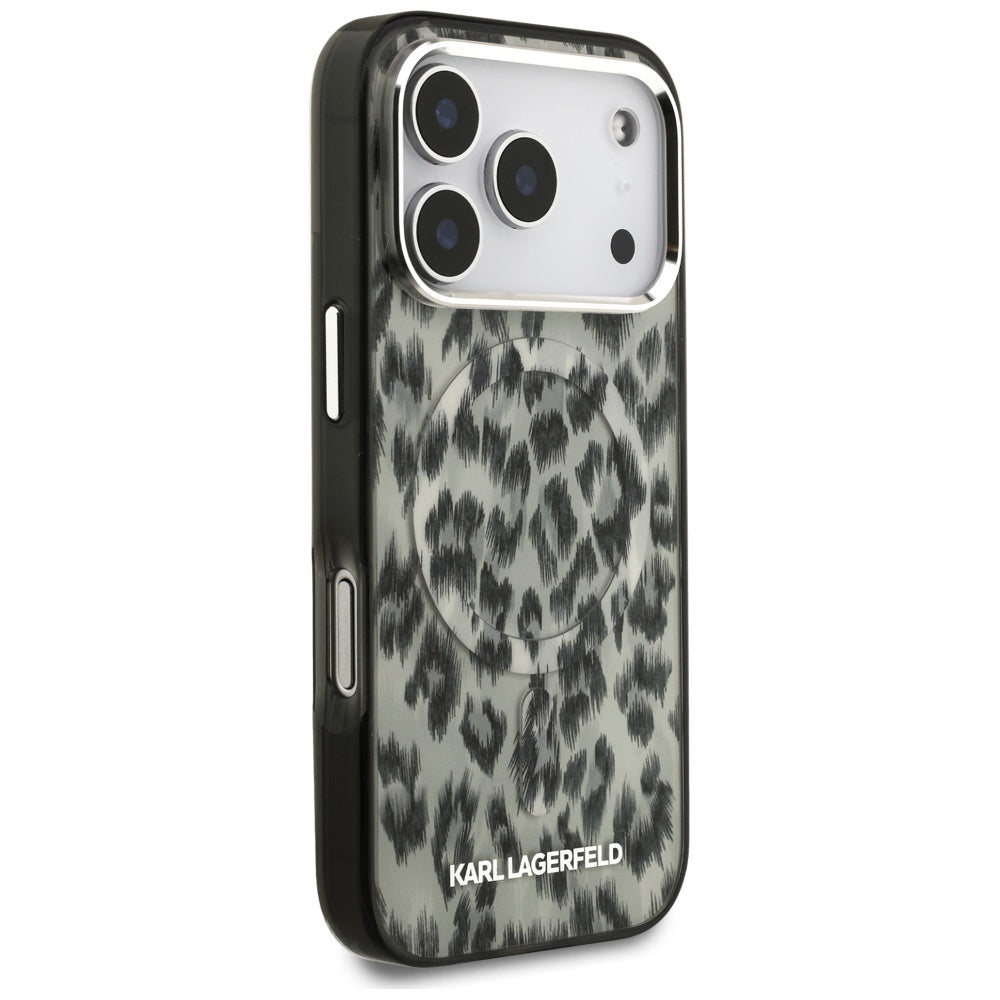 MagSafe Hülle für Apple iPhone 17 Pro, Karl Lagerfeld, IML Leopard Muster, Braun