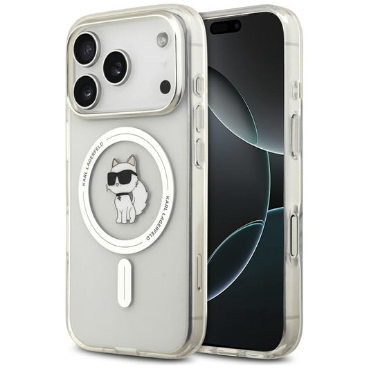 MagSafe hoesje voor Apple iPhone 17 Pro, Karl Lagerfeld, IML Logo Choupette, Transparant