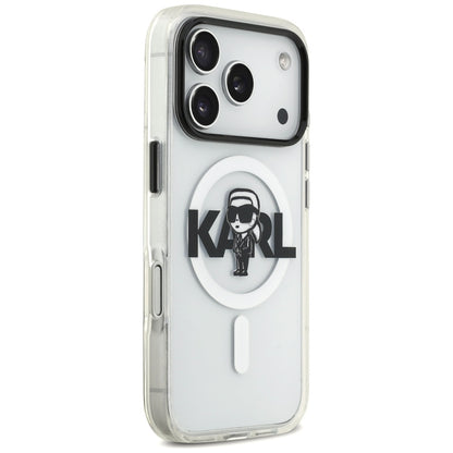 MagSafe Hülle für Apple iPhone 17 Pro, Karl Lagerfeld, IML Sketch Logo Karl, Transparent