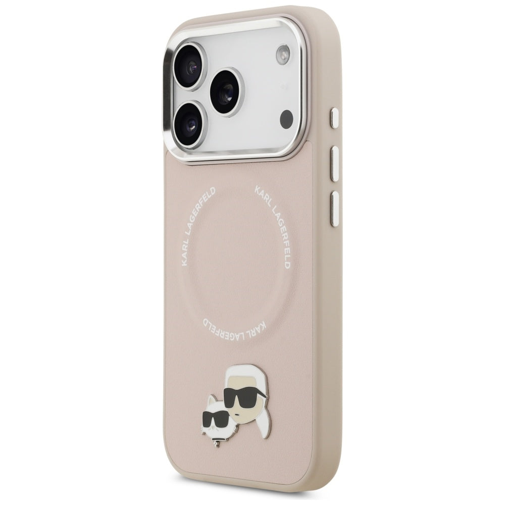 Étui MagSafe pour Apple iPhone 17 Pro, Karl Lagerfeld, Karl & Choupette Pins, Rose