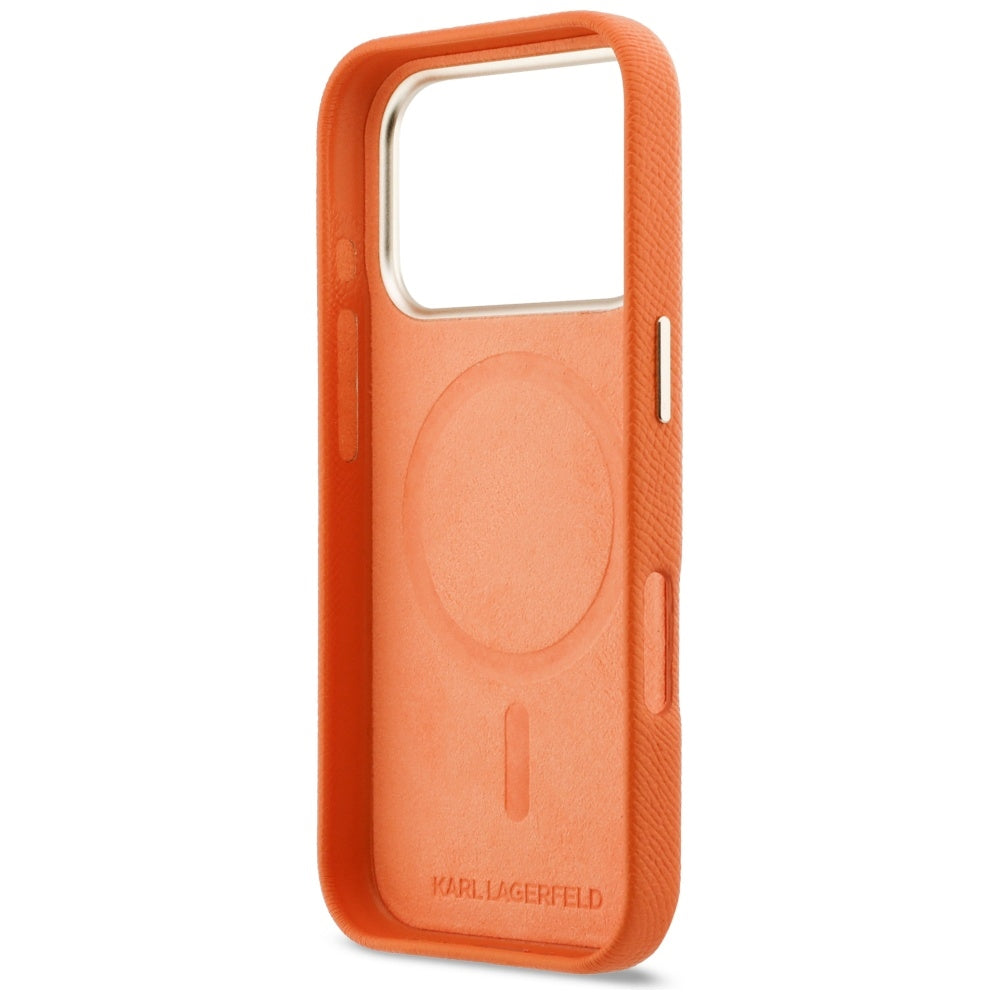 MagSafe Hülle für Apple iPhone 17 Pro, Karl Lagerfeld, Karl Head Logo, Orange
