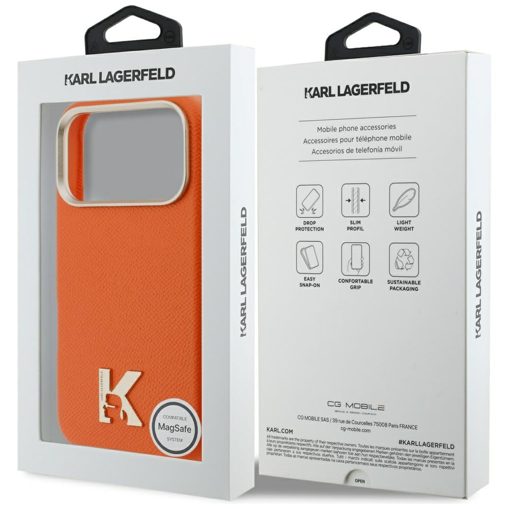MagSafe Hülle für Apple iPhone 17 Pro, Karl Lagerfeld, Karl Head Logo, Orange