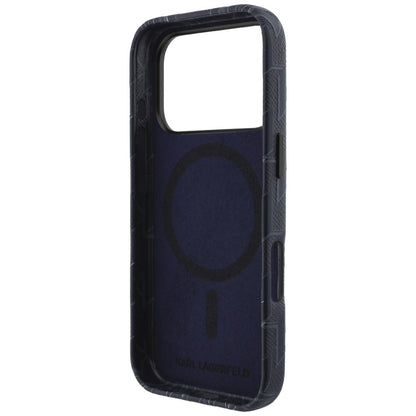 Étui MagSafe pour Apple iPhone 17 Pro, Karl Lagerfeld, Logo Monogramme KL, Bleu