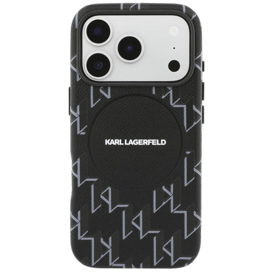 Étui MagSafe pour Apple iPhone 17 Pro, Karl Lagerfeld, Logo Monogramme KL, Noir
